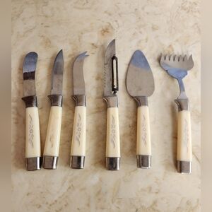 Vintage Mid Century Regent Sheffield 6 Piece Cutlery Set Stainless/ Bakelite